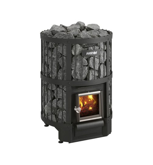 Harvia Legende 240 | Saunakachel hout complete set inclusief schoorsteenset naar keuze + BimSchV niveau 2 + 200 kg originele wellmia® saunastenen 5-10 cm | 21 kW