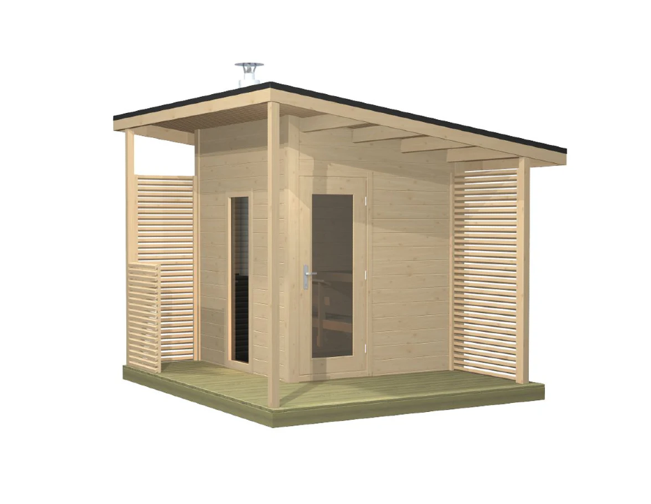 Harvia Solide Compact | Außensauna Fichtenholz Bausatz | 283,5 x 321 x 270 cm | SLDC02PS