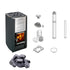Harvia M3 | Saunakachel hout complete set inclusief schoorsteenset naar keuze + 20 kg originele wellmia® saunastenen 5-10 cm | 16,5 kW
