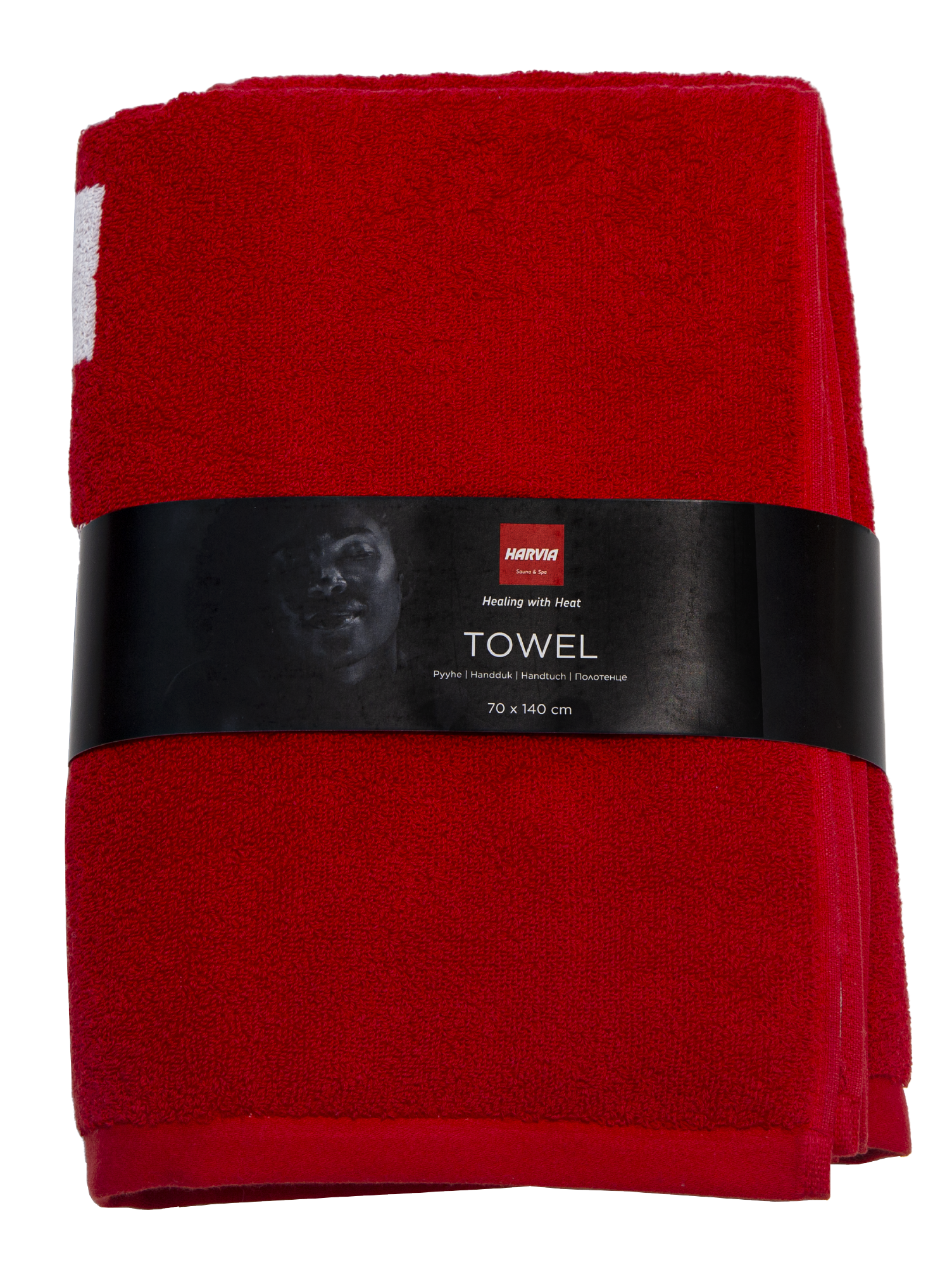 Harvia handdoek 70 x 140cm / 35 x 55cm rood | SAC80401 / SAC80402