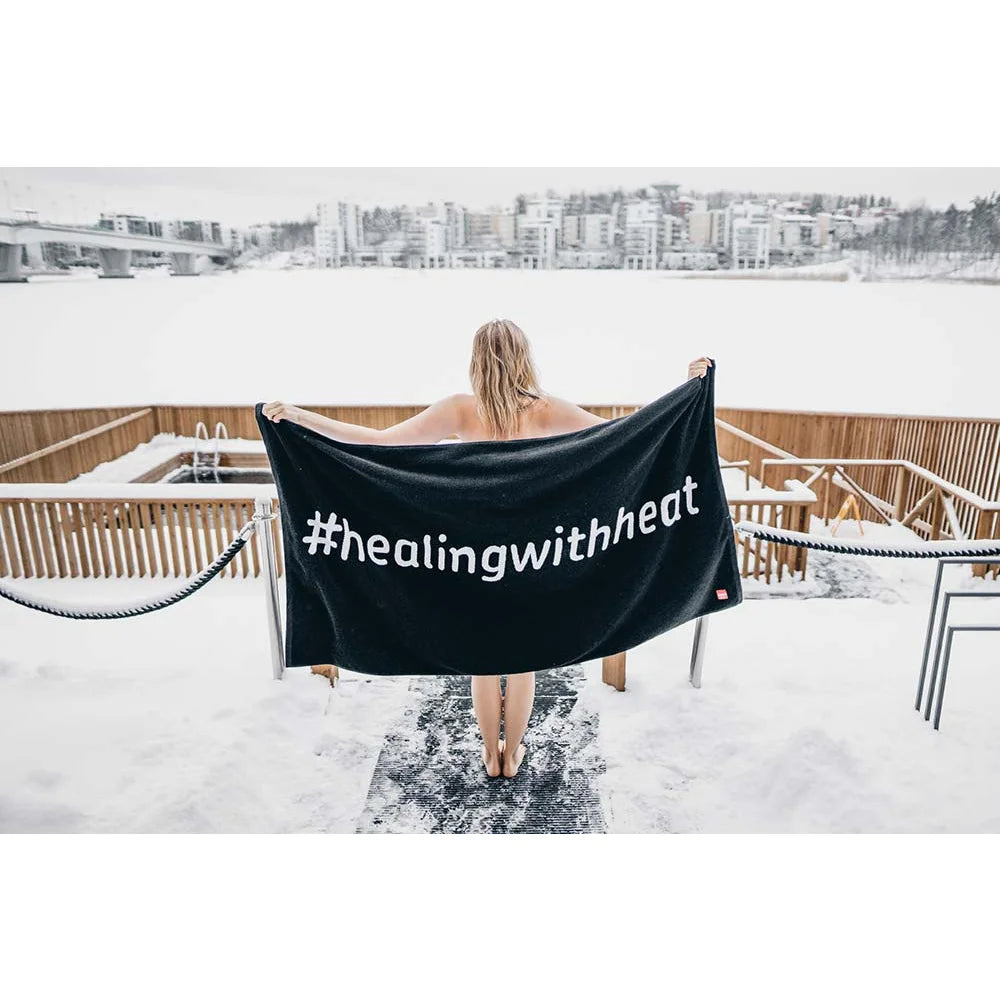 Harvia handdoek #healingwithheat 90 x 170 cm Zwart | SAC80400