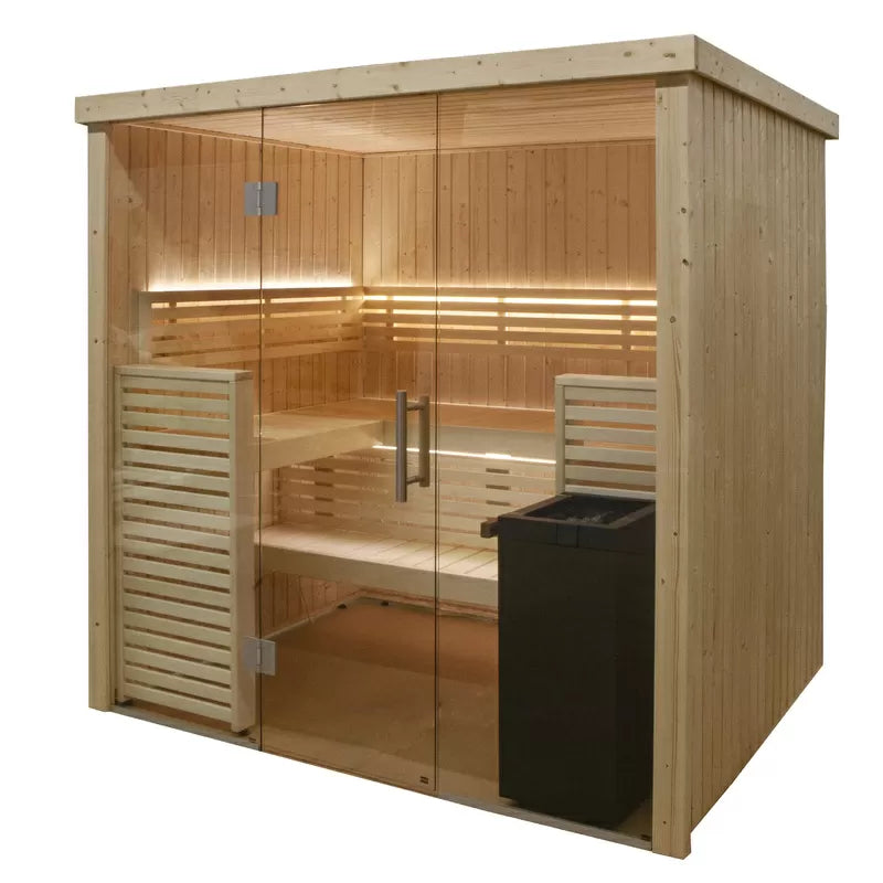 Harvia Variant View M | Innensauna Fichtenholz Bausatz | 206 x 161 x 202 cm (B/T/H) | S1620SV