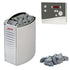 Harvia Vega E | Elektrische saunakachelset met sentiotec K4 Next saunabesturing + saunastenen | 4,5 kW / 6 kW / 8 kW / 9 kW